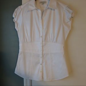Banana Republic Short Sleeve White Blouse